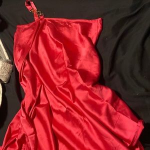 Satin pink dress with gorgeous gold strap